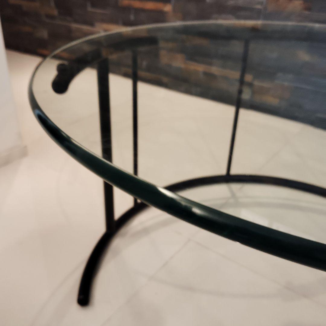 【美品】HUKLA フクラ ガラステーブル 70cm TMRB ブラックフレーム