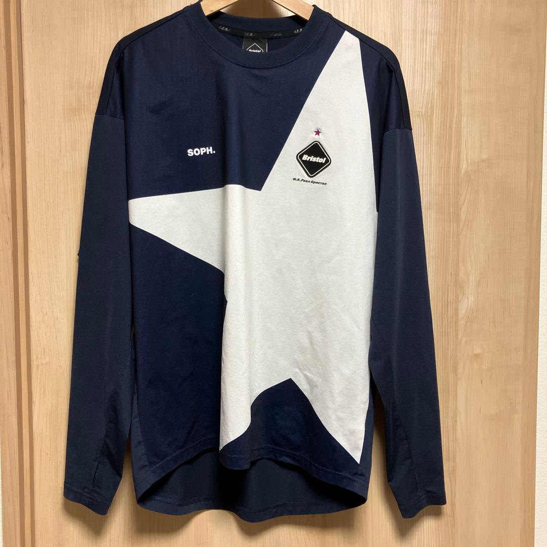 SOPH. fcrb 長袖カットソー ネイビー/ホワイト