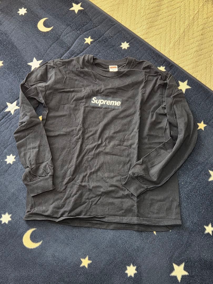 Supreme Box Logo シュプリーム ロンT Lサイズ ネイビー 紺