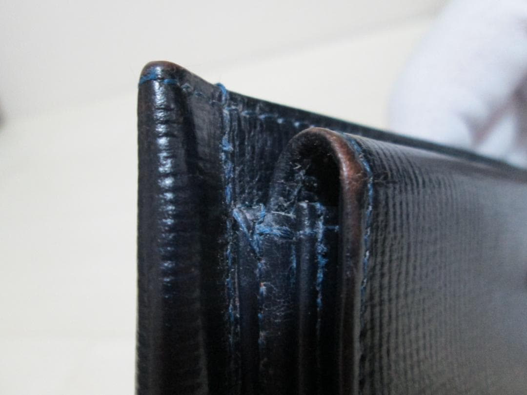 GLEN マネークリップ エンボス ダークブルー 小銭入れ付き