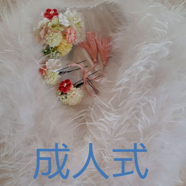 成人式ストール、髪飾り