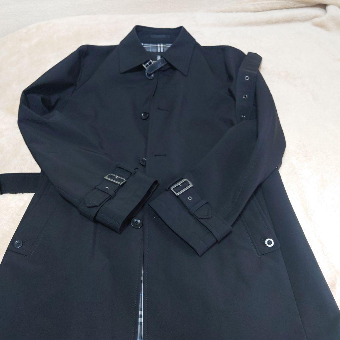 バーバリーブラックレーベル　ステンカラーコート　ノバチェック　ベルト付