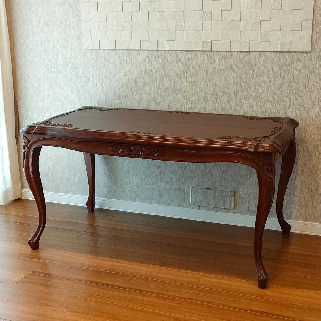 アンティーク　ダイニングテーブル　猫脚　ロココ調