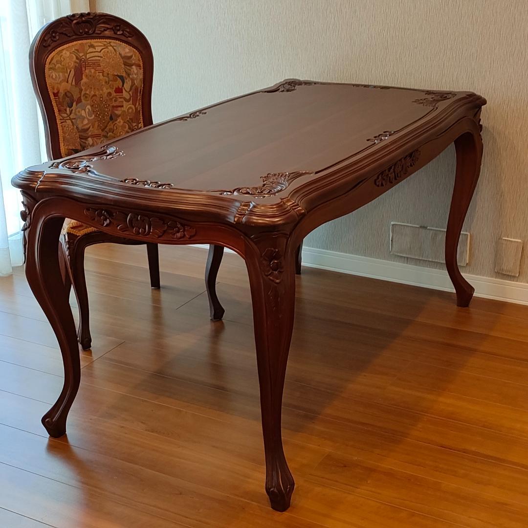 アンティーク　ダイニングテーブル　猫脚　ロココ調