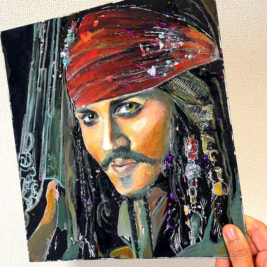 ★ジョニー・デップ（ジャック・スパロウ）ファンアート　色紙