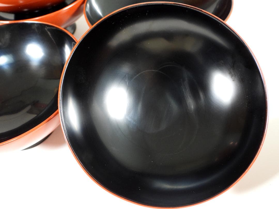 輪島塗　懐石椀汁椀　蒔絵椀　上質朱漆　牡丹沈金 蓋碗十客 共箱