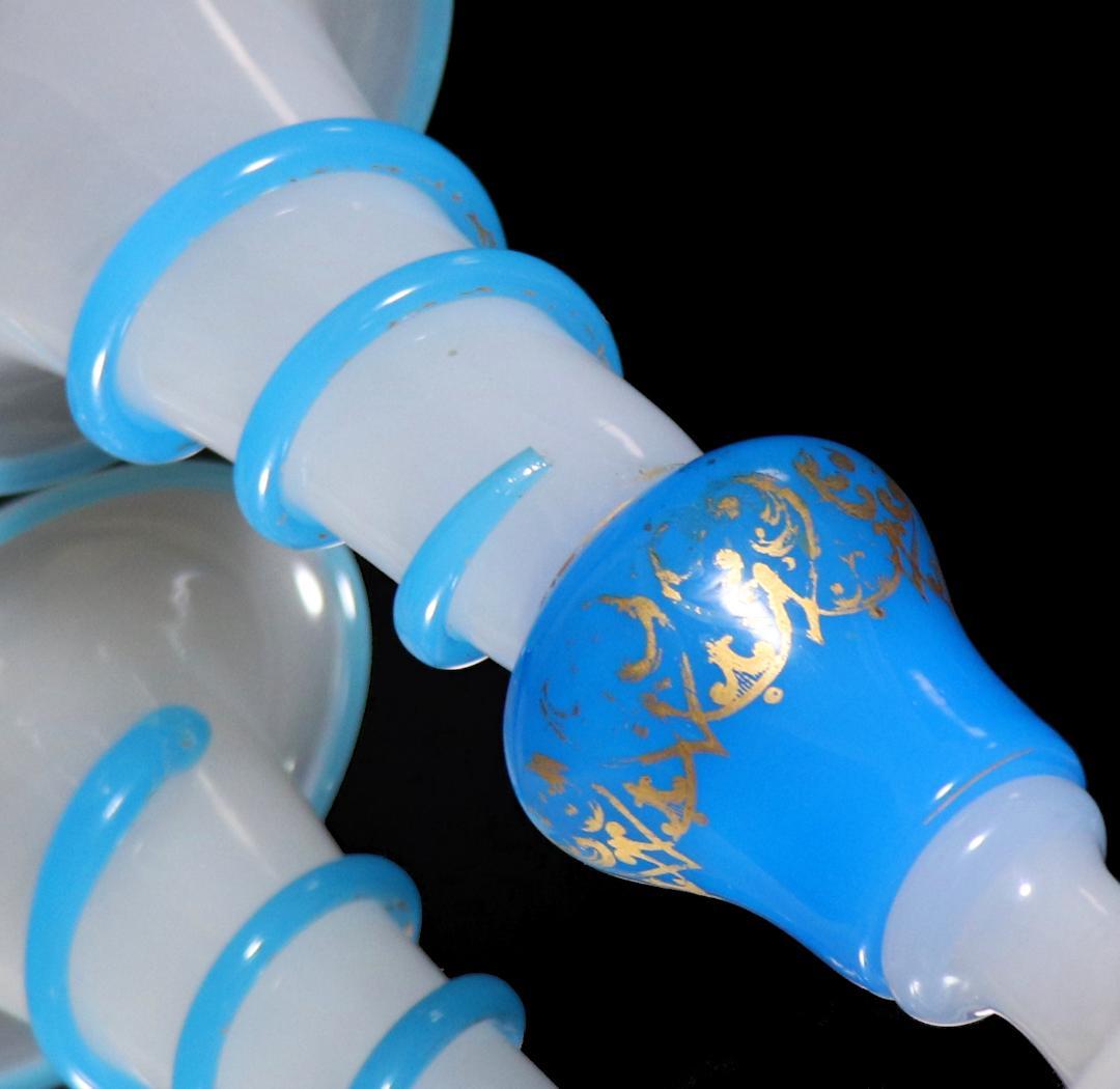 オールド・バカラ 美術館級 1855年 ブルースネーク 円錐型金彩大型壺 花瓶