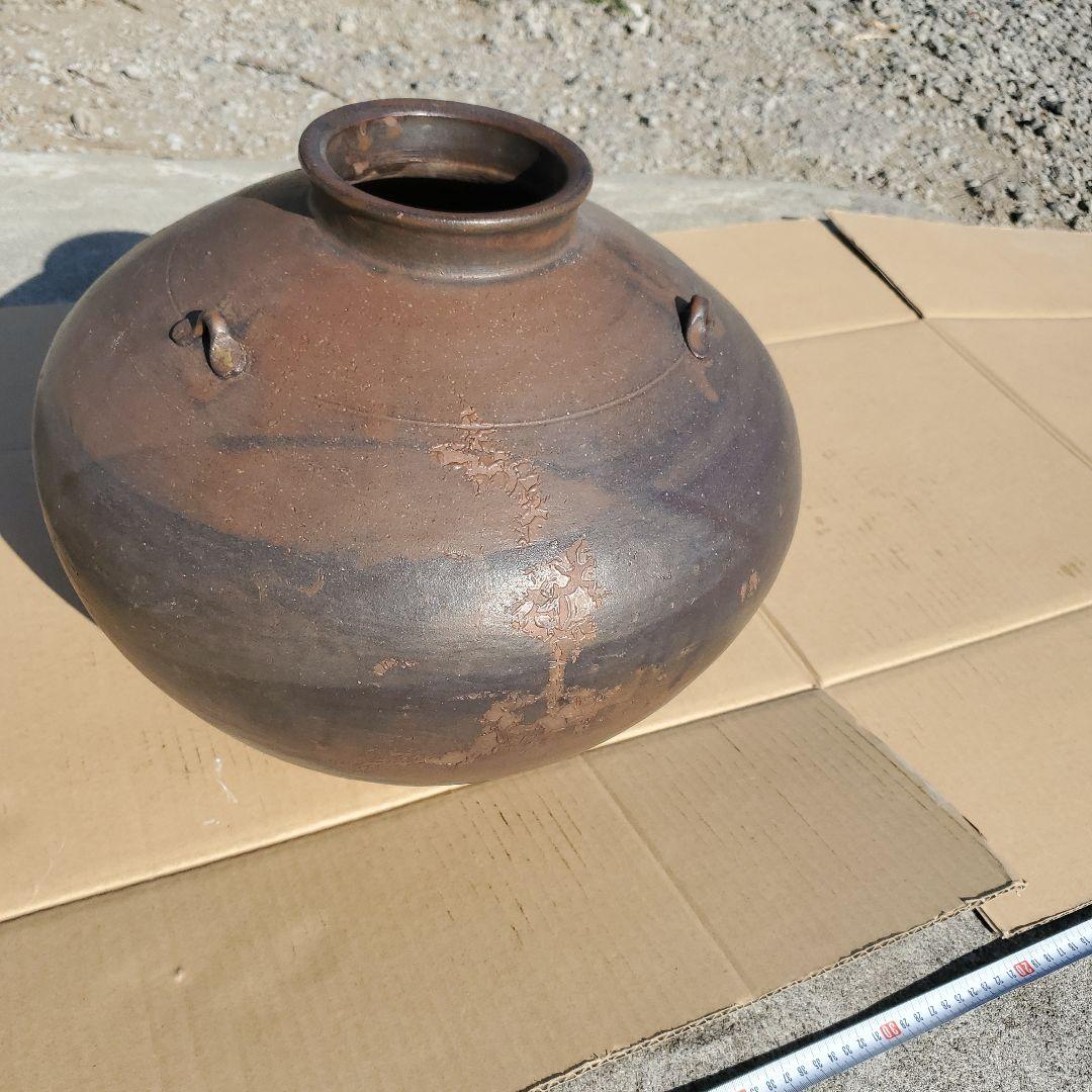 陶器製の茶色い壺、引き取り限定