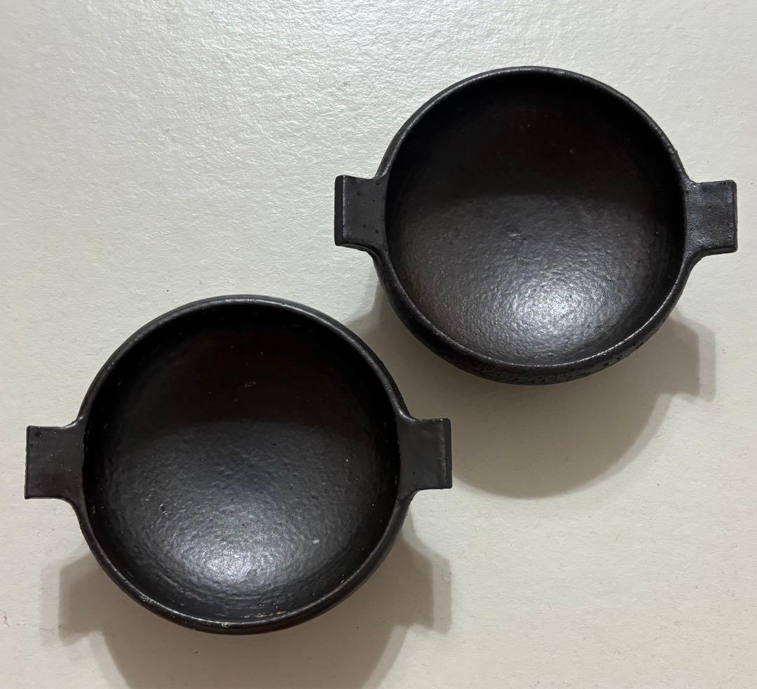 入手困難 即完売 人気作家 清岡幸道 グラボウル 2個セット 直火可能 黒 器