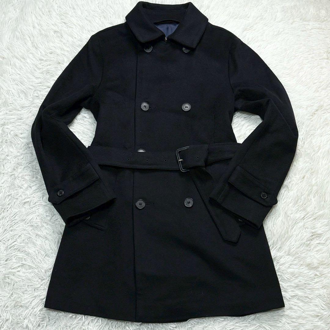 Mackintosh　トレンチコート カシミヤ　ベルト　裏地総柄ロゴ　ネイビー