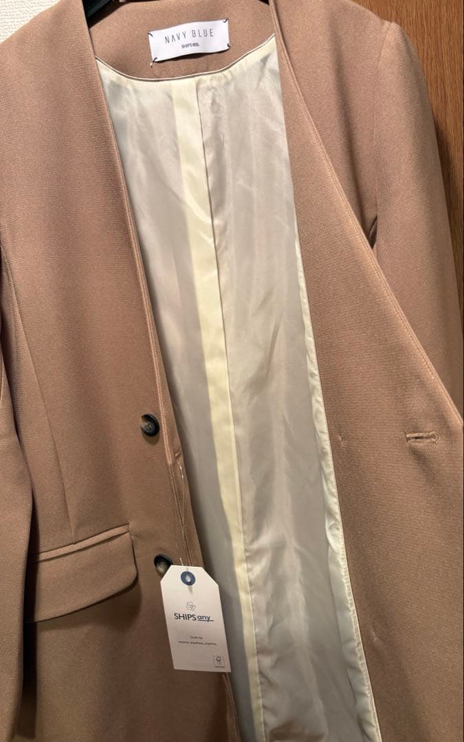 新品未使用　SHIPS any:＜洗濯機可能＞ダブルクロス ノーカラー コート