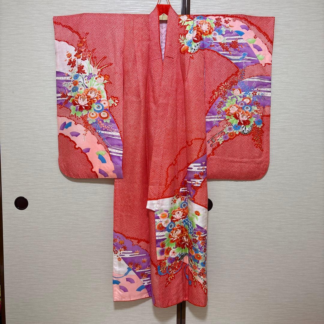 七五三 7歳 着物 長襦袢 作り帯 バッグ 草履 小物 セット