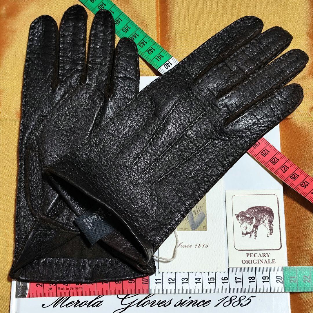 専用値下げメローラ ペッカリー焦茶ライニングなし グローブ 革手袋 MEROLA