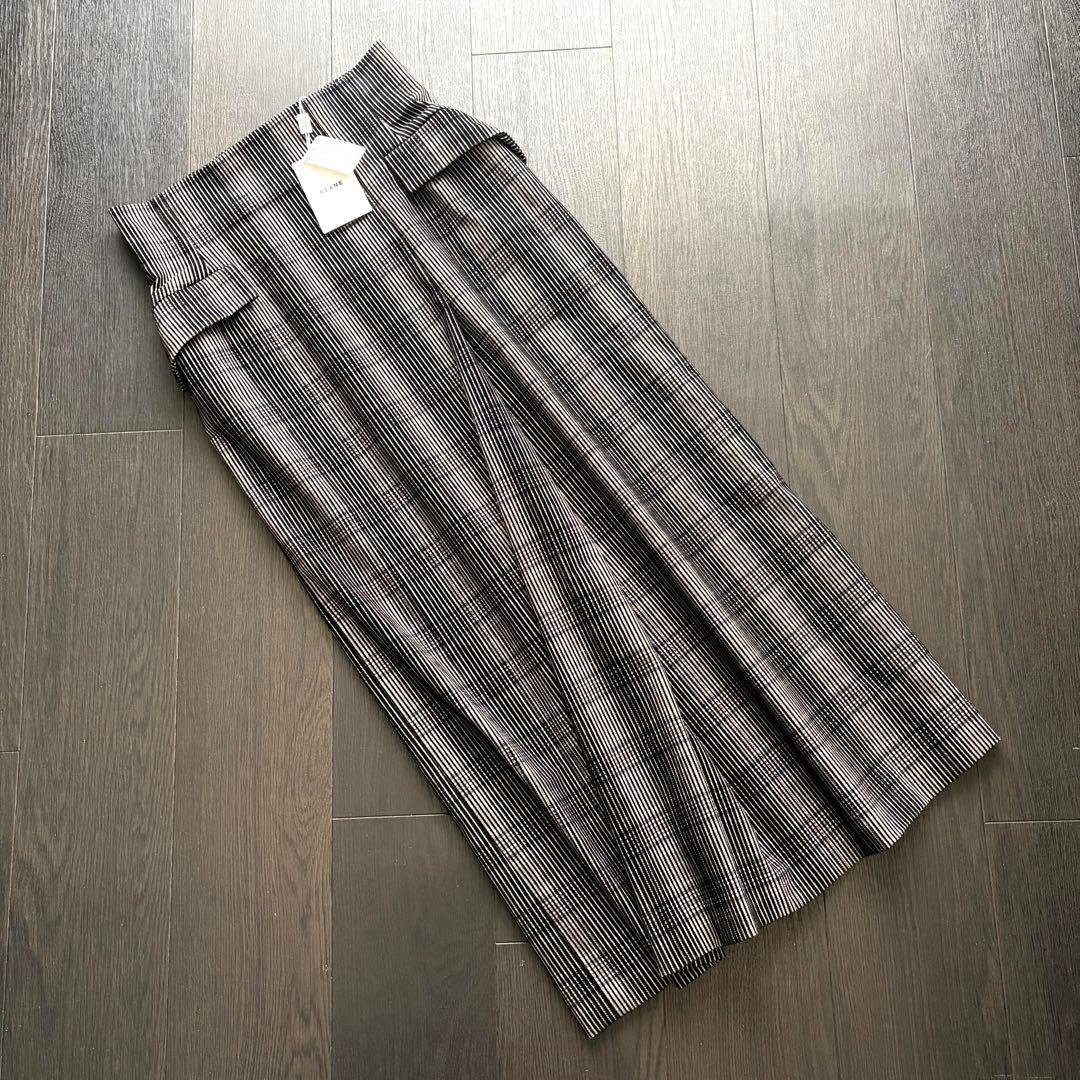 新品CLANE クラネ　厚手チェック折り返しデザインロングスカート　ヤマダヤ