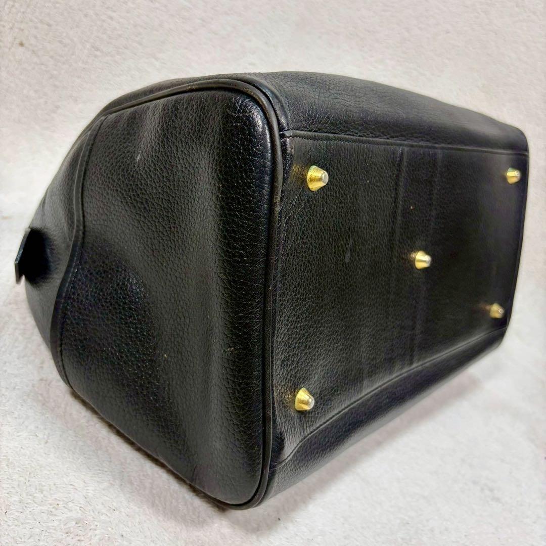 【美品✨】バーバリー ミニボストンバッグ ノバチェック ホースロゴ レザー 黒