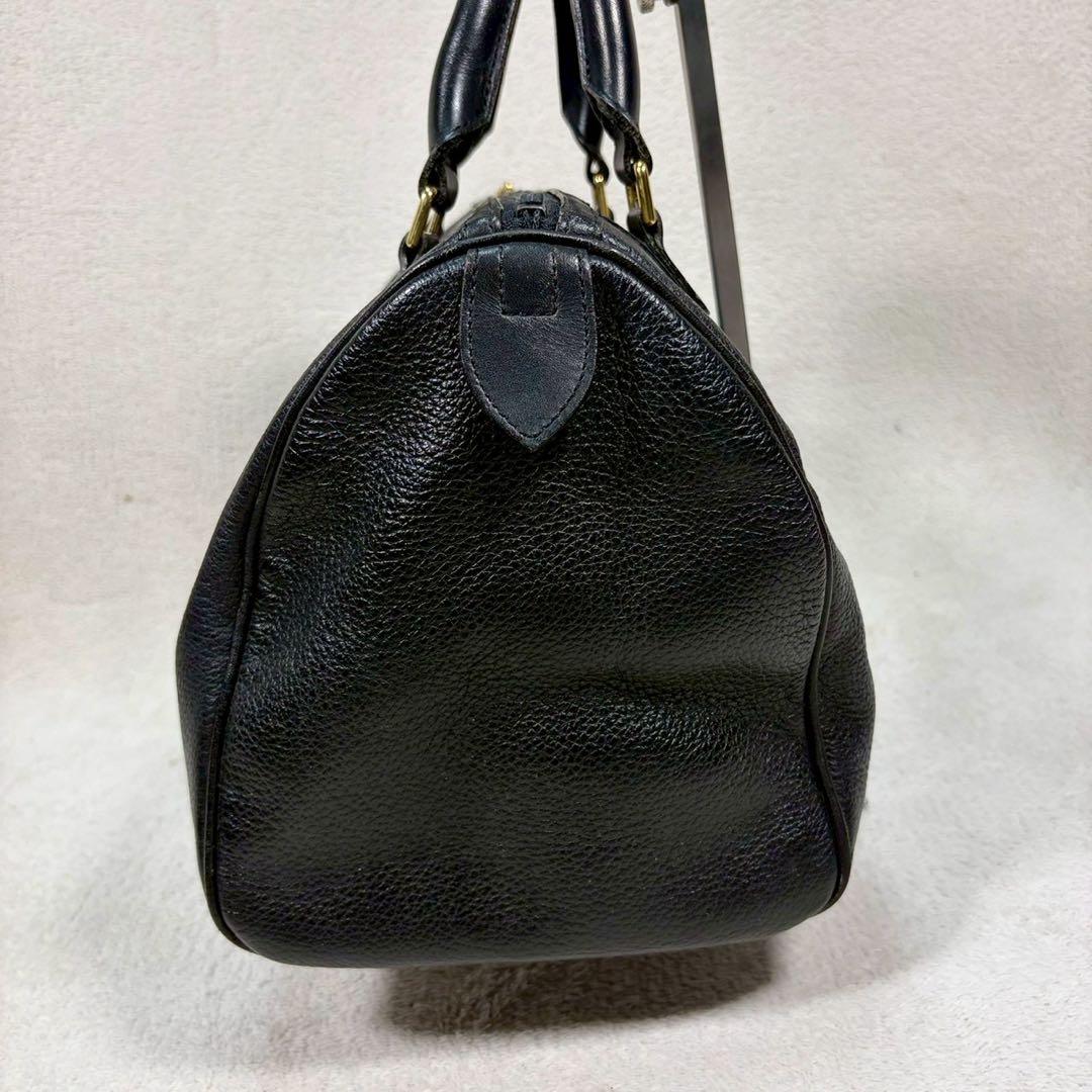 【美品✨】バーバリー ミニボストンバッグ ノバチェック ホースロゴ レザー 黒