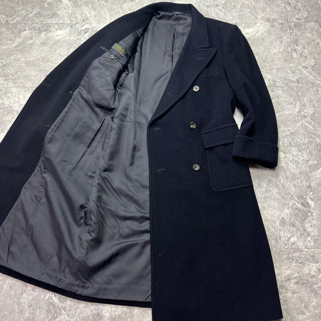 極美品　ラルフローレン　チェスターコート　ダブル　ネイビー　ウール　A5