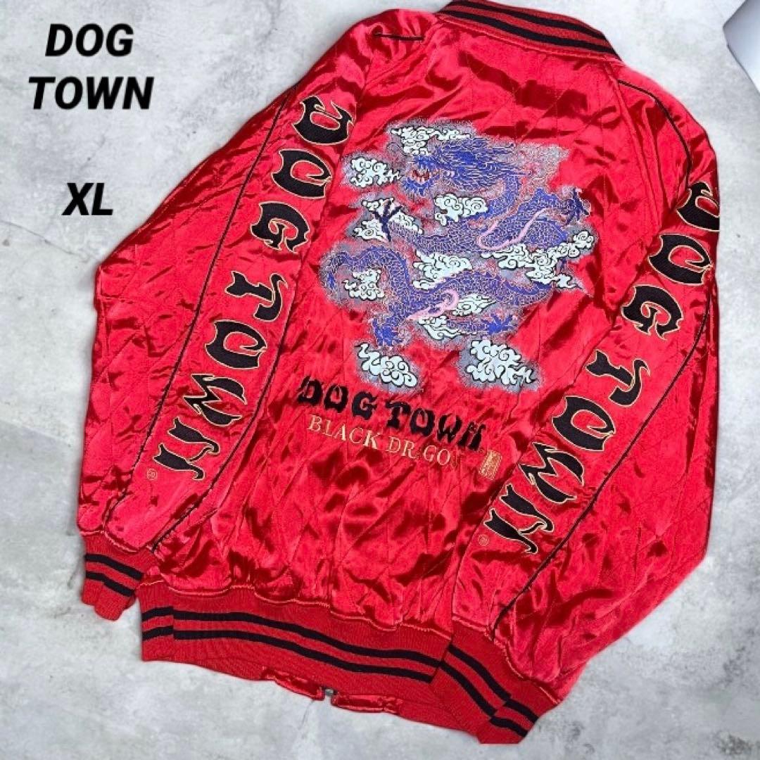 年始セール 刺繍 DOGTOWN スカジャン XL 黒龍 BLACKDRAGON