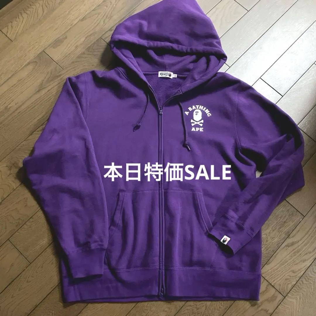 A BATHING APE パープルパーカー 2XL
