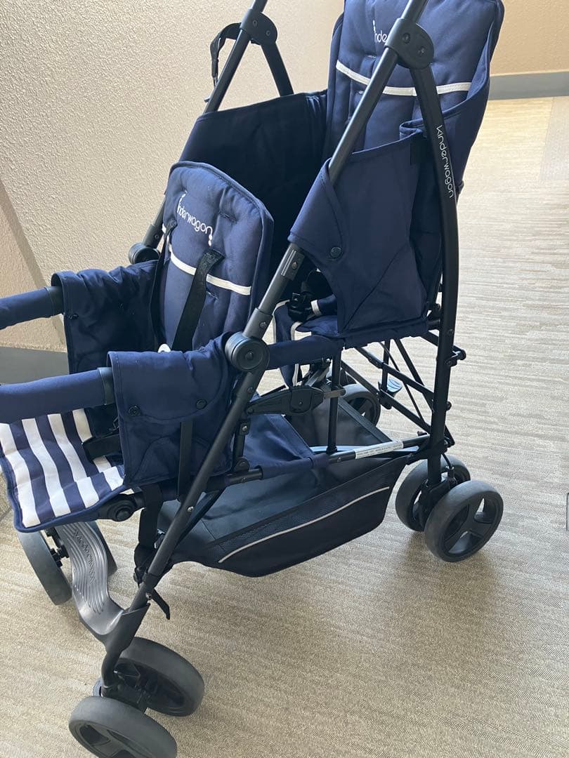 kinderwagon 2人乗ベビーカー DUO シティHOP ネイビー