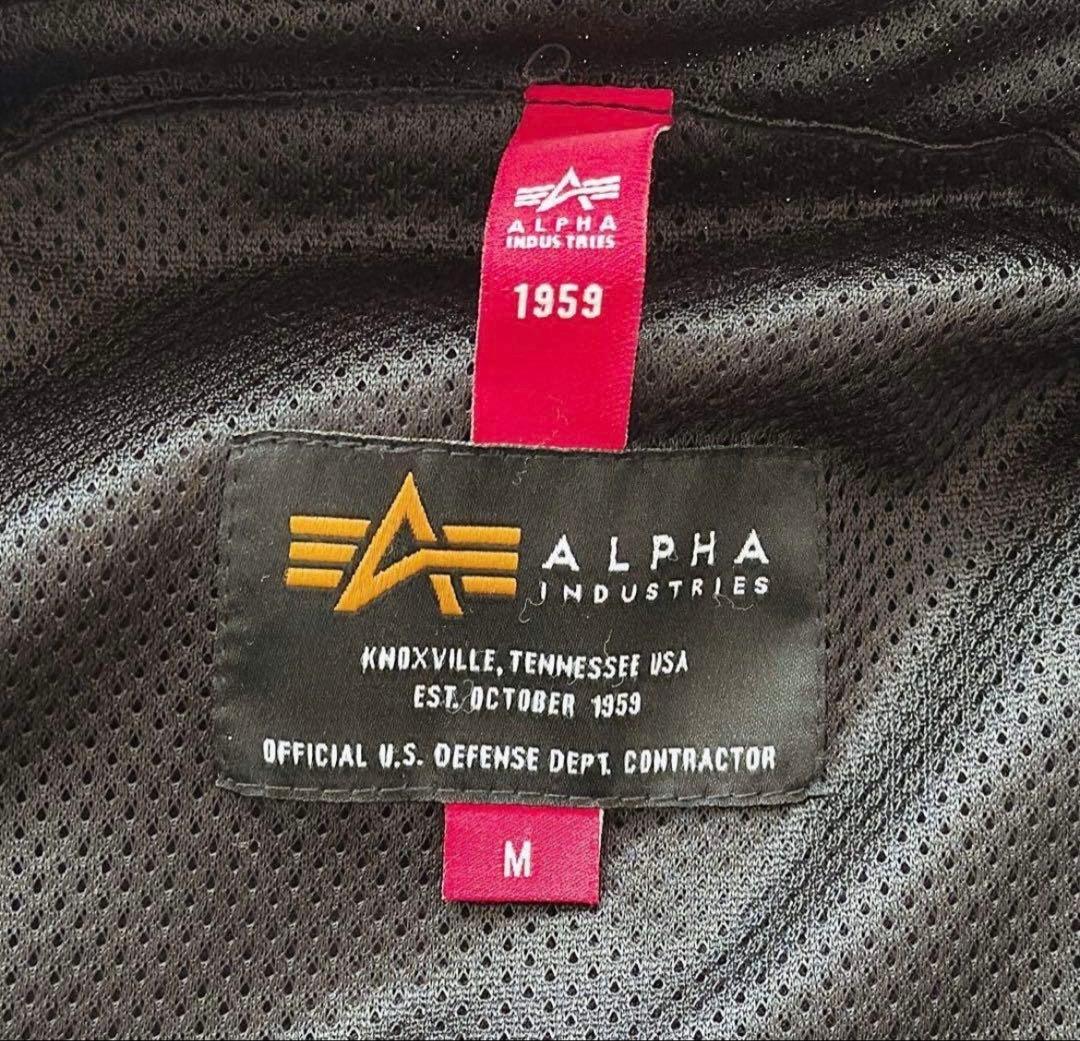 ALPHA フライトジャケット MA-1タイプ 刺繍ロゴ ワッペン付き M 黒