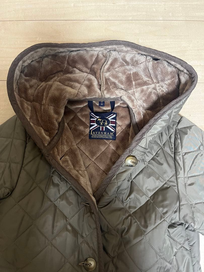 美品: LAVENHAM キルティングコート　ボア　CORK/LSF2　38