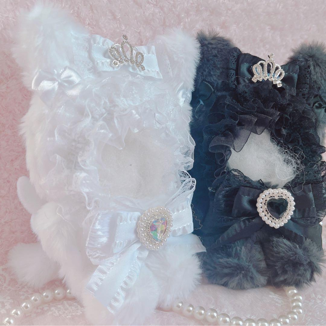 b.214 ぬい服 12cm ちびぐるみ 着ぐるみ おすわり 白黒 猫セット
