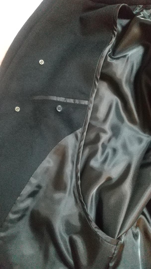 和装 トンビコート カシミヤ20％ メンズLサイズ ブラック