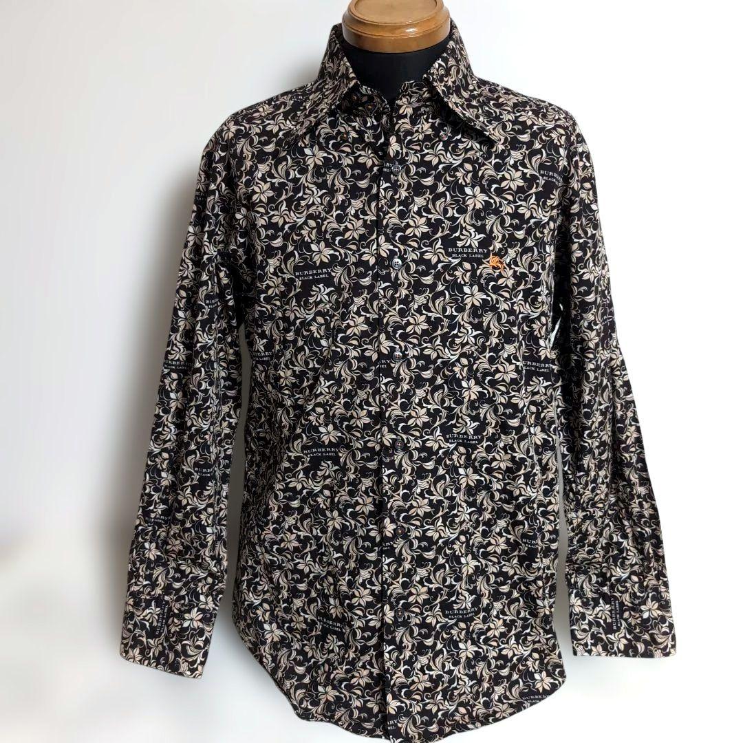 ev20 バーバリー ブラックレーベル 長袖シャツ 花柄 メンズL相当