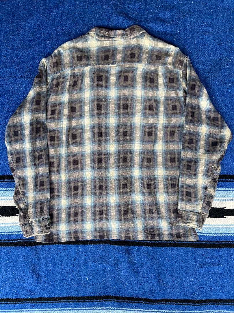 〈襤褸〉60s Towncraft オンブレチェックプリントネルシャツ