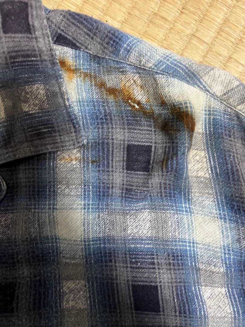 〈襤褸〉60s Towncraft オンブレチェックプリントネルシャツ