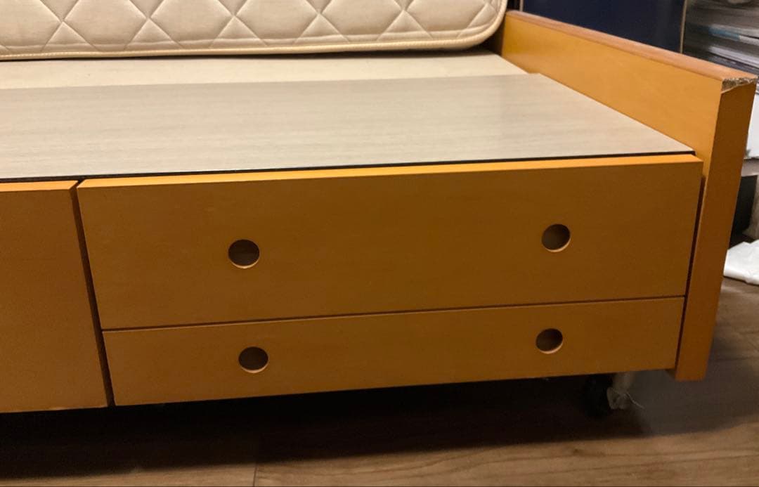 ベッドフレーム/フランスベッド/サザビー/シングル/収納付き/ナチュラル