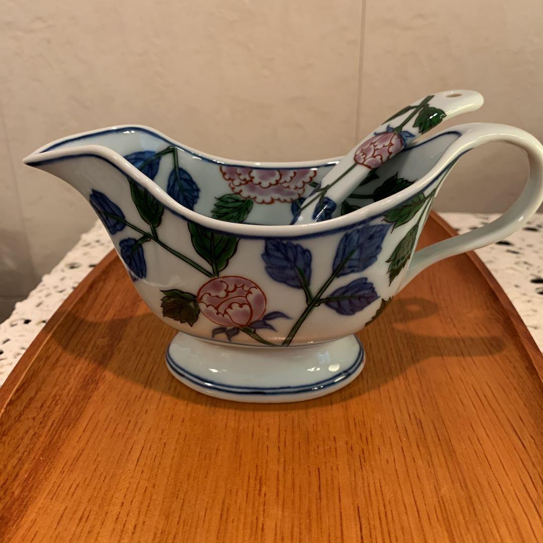 源右衛門窯　染錦紫牡丹　ソースポット　レードル　未使用