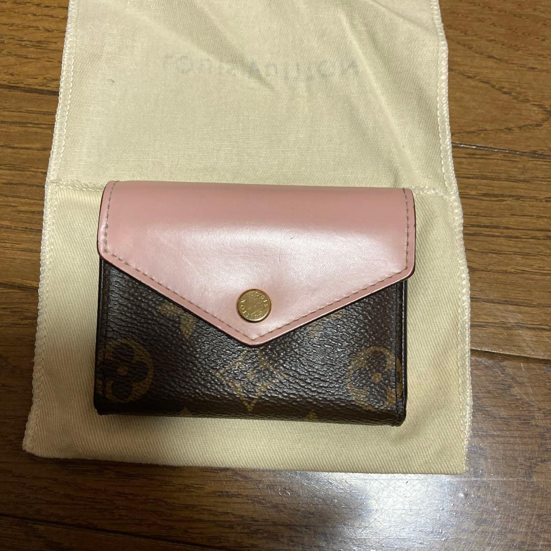 【値下げ】ルイヴィトン ポルトフォイユゾエ モノグラム ローズバレリーヌ 三折り