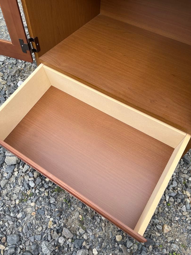 中古 木製キャビネット キッチンボード 木製チェスト 昭和レトロ