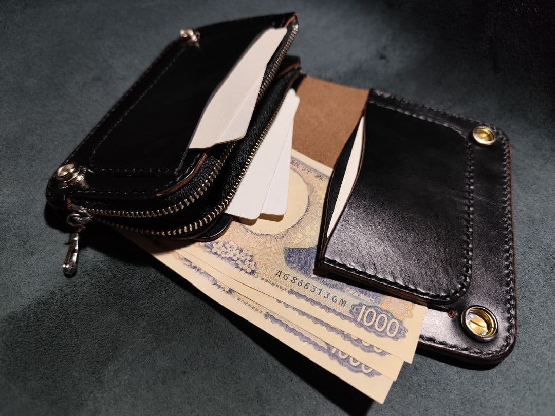 HORWEENクロムエクセル ミドルトラッカーウォレット③　ターコイズコンチョ