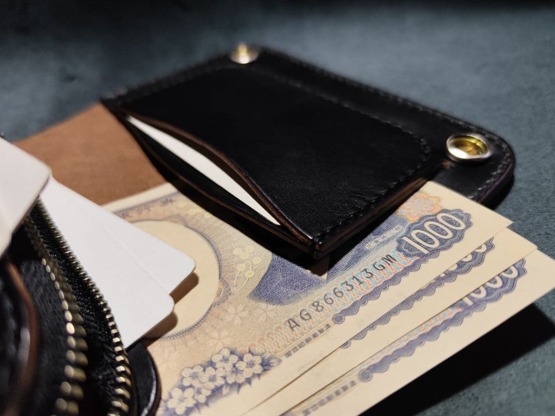 HORWEENクロムエクセル ミドルトラッカーウォレット③　ターコイズコンチョ