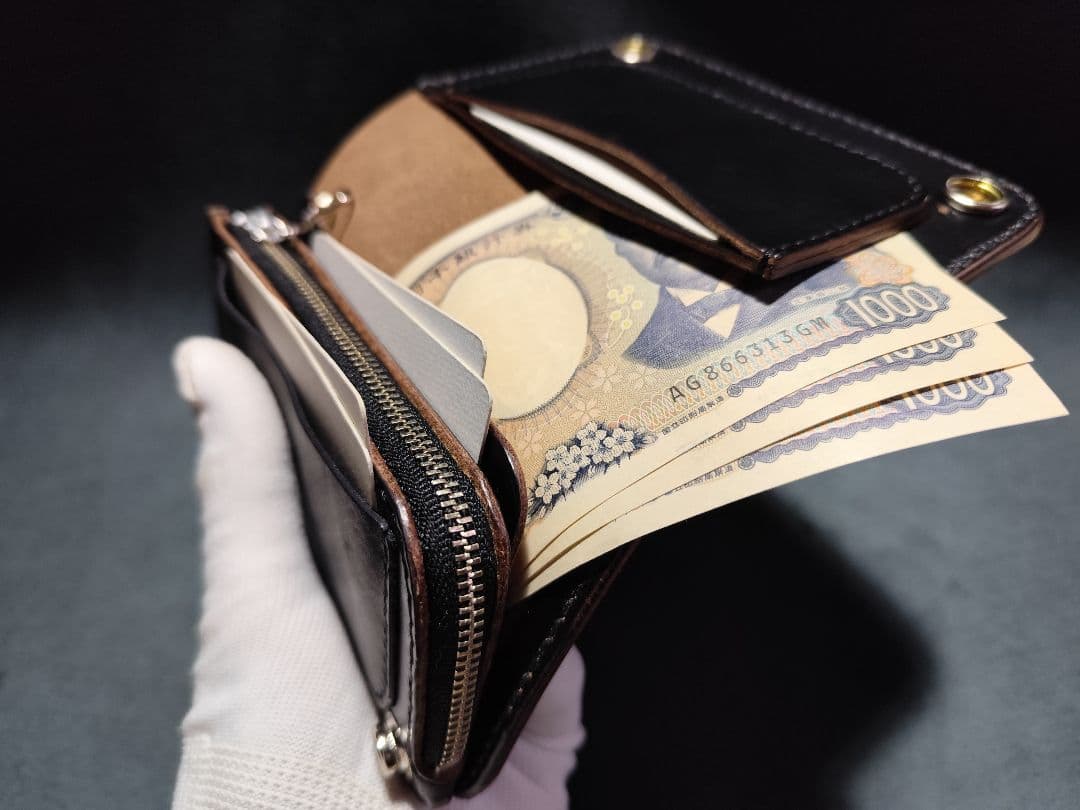 HORWEENクロムエクセル ミドルトラッカーウォレット③　ターコイズコンチョ