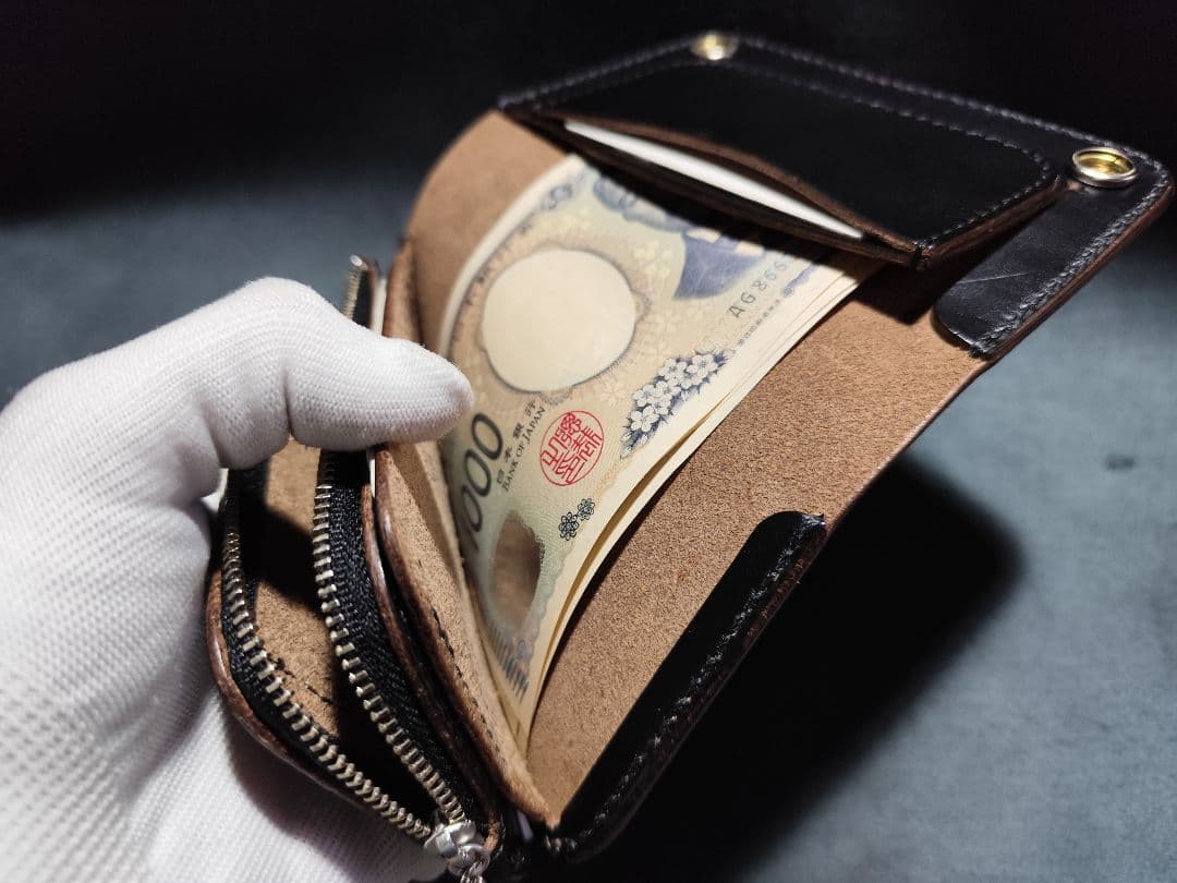 HORWEENクロムエクセル ミドルトラッカーウォレット③　ターコイズコンチョ