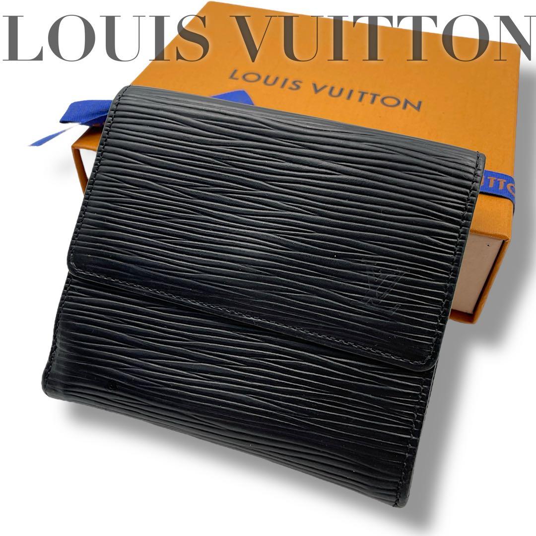 【美品】LOUIS VUITTON ルイヴィトン　折り財布　エピ　黒　ブラック