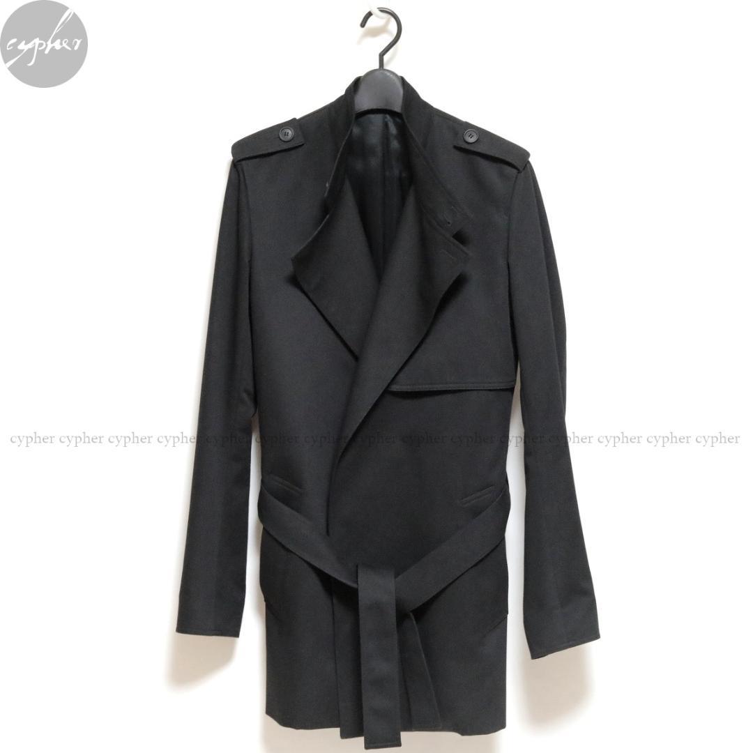 44 06SS Dior HOMME エディ期 トレンチ コート ブラック 黒