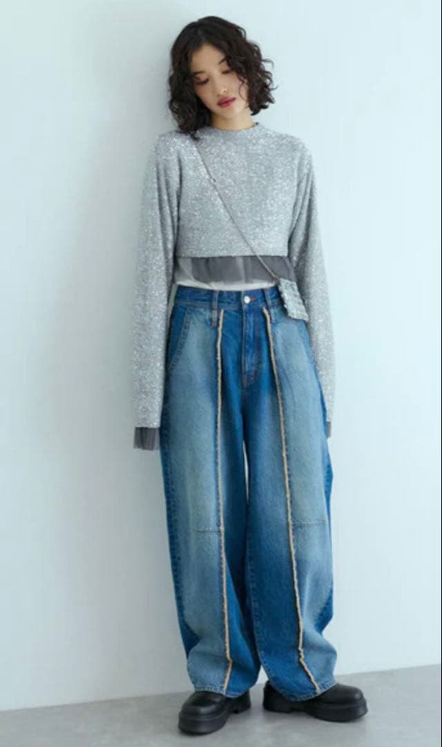 ADAM ET ROPÉ FEMME センターフリンジデニム