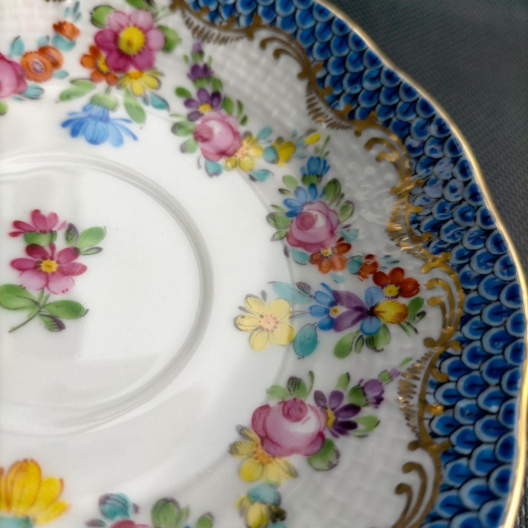 HEREND リヒテンシュタインブーケ ブルースケール カップ＆ソーサー ペア