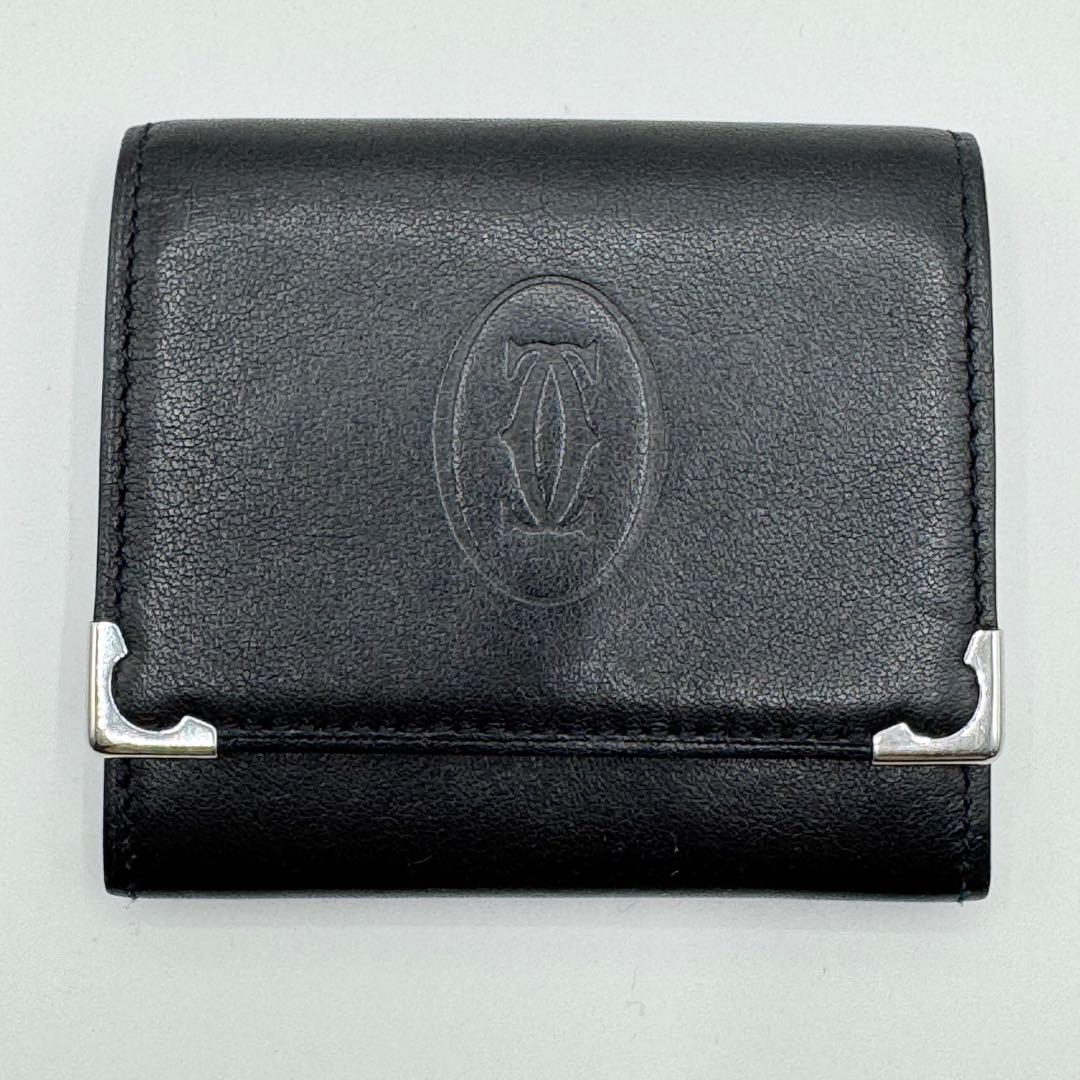 カルティエ ケース　マストドゥ　財布　ウォレット 黒　ブラック　レザー