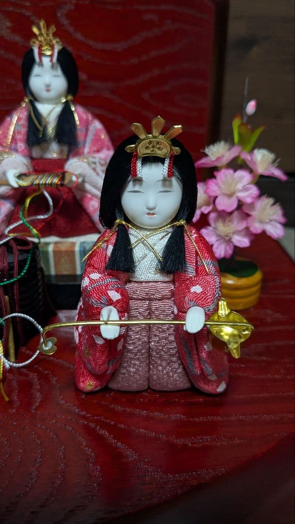 江戸木目込人形お雛様5人飾り