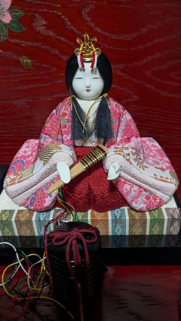 江戸木目込人形お雛様5人飾り