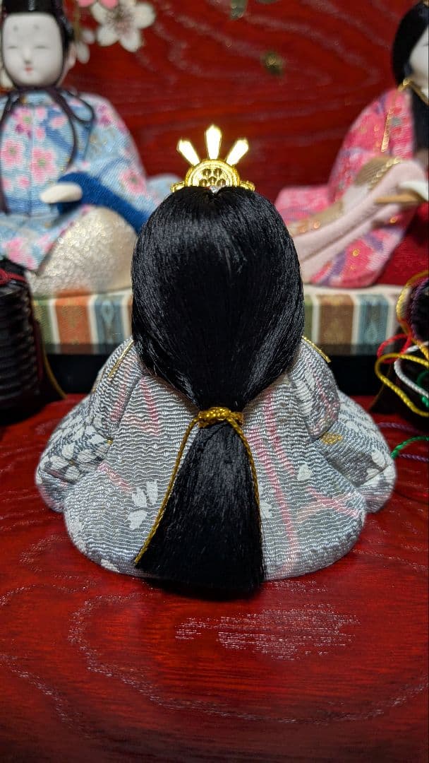 江戸木目込人形お雛様5人飾り