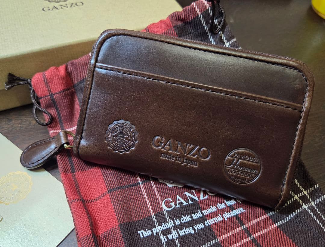 【タイ】ganzo GH5-C ラウンドファスナー小銭入れ チョコ