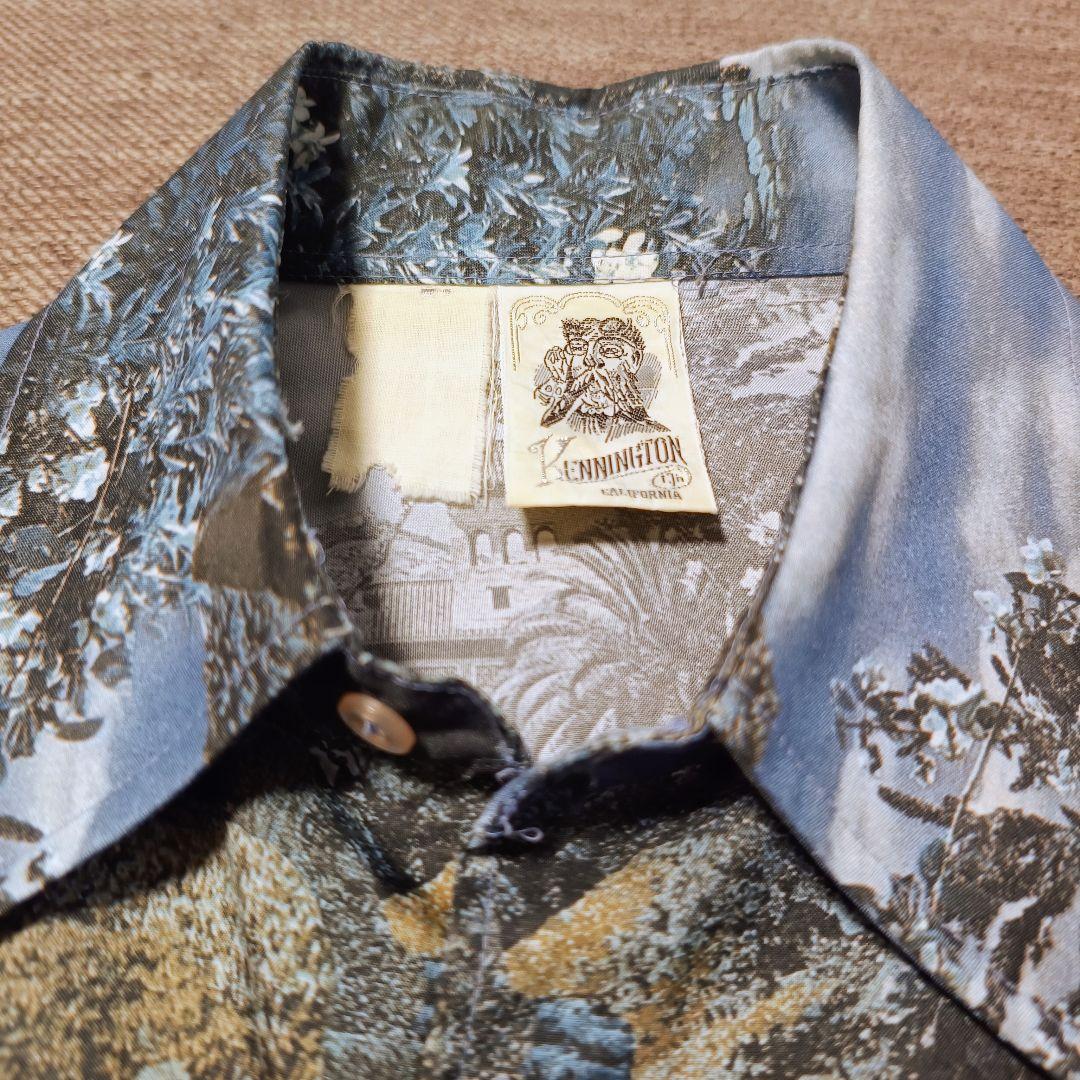 70年代 KENNIGTON ケニントン 隠れミッキー 総柄シャツ Lサイズ
