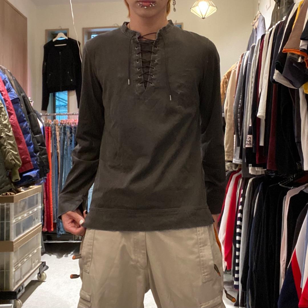 NICOLE CLUB ネオお兄系 ギャル男 y2k 編み上げネック ロンT